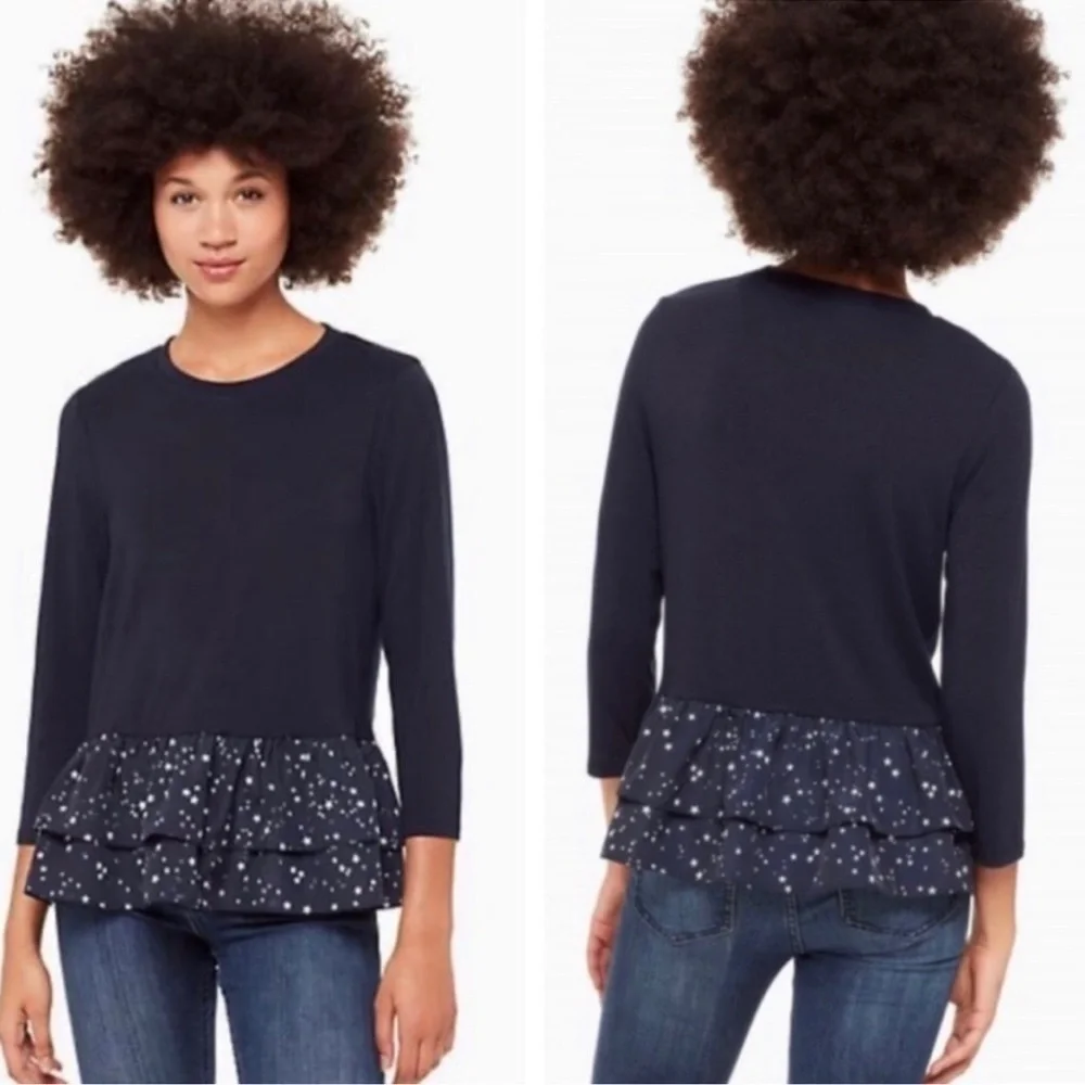 Kate Spade Broom Street Navy Blouse Size Medium